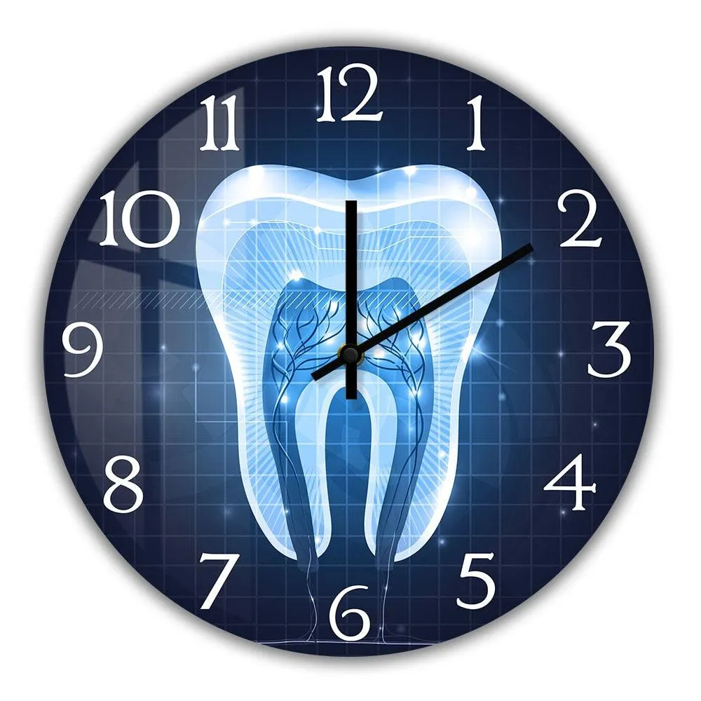 Dentist Office Multi Colors Tooth Anatomy Art Wall Clock