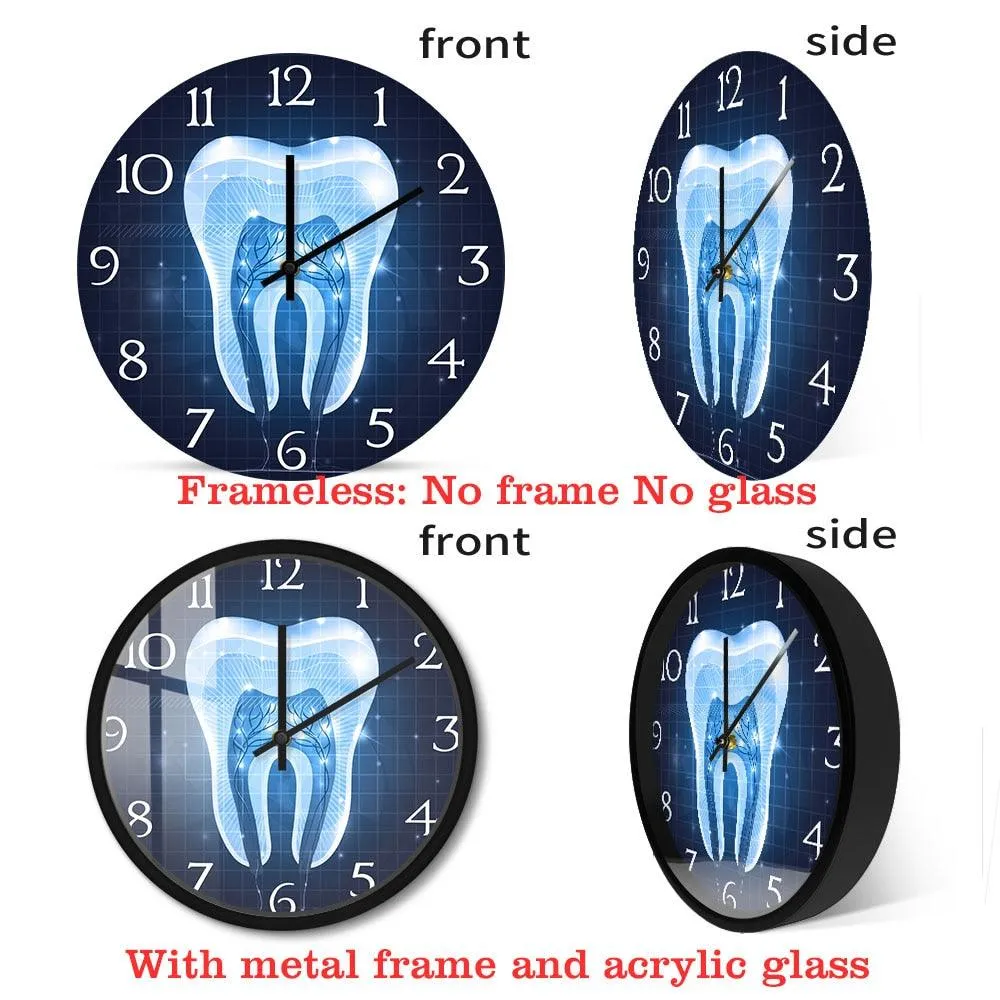 Dentist Office Multi Colors Tooth Anatomy Art Wall Clock