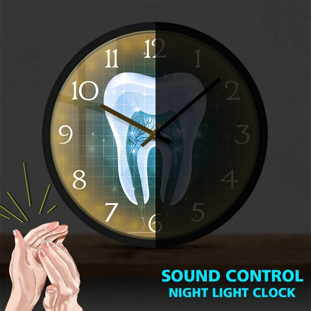 Dentist Office Multi Colors Tooth Anatomy Art Wall Clock