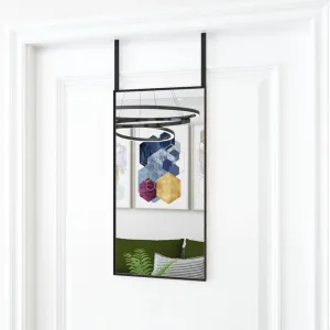 Door Mirror Black 30x60 cm Glass and Aluminium