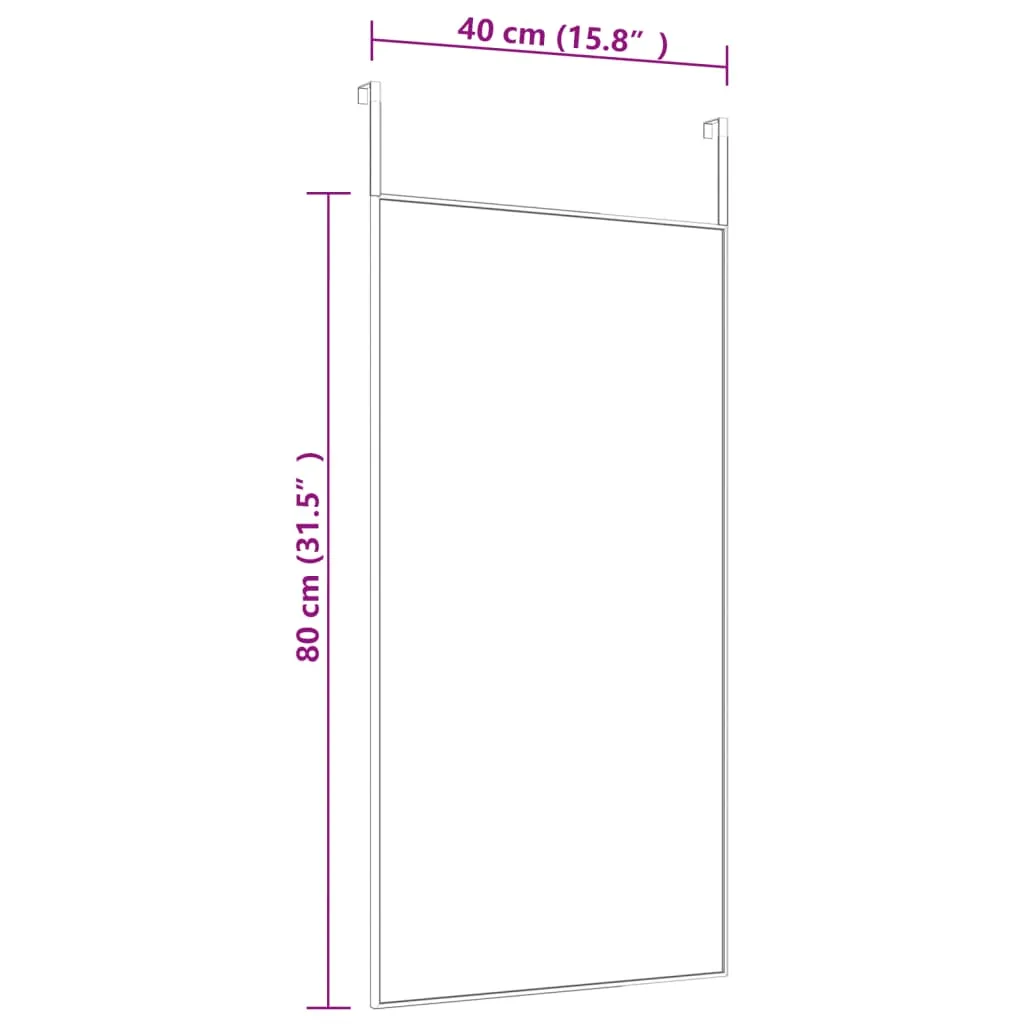 Door Mirror Gold 40x80 cm Glass and Aluminium