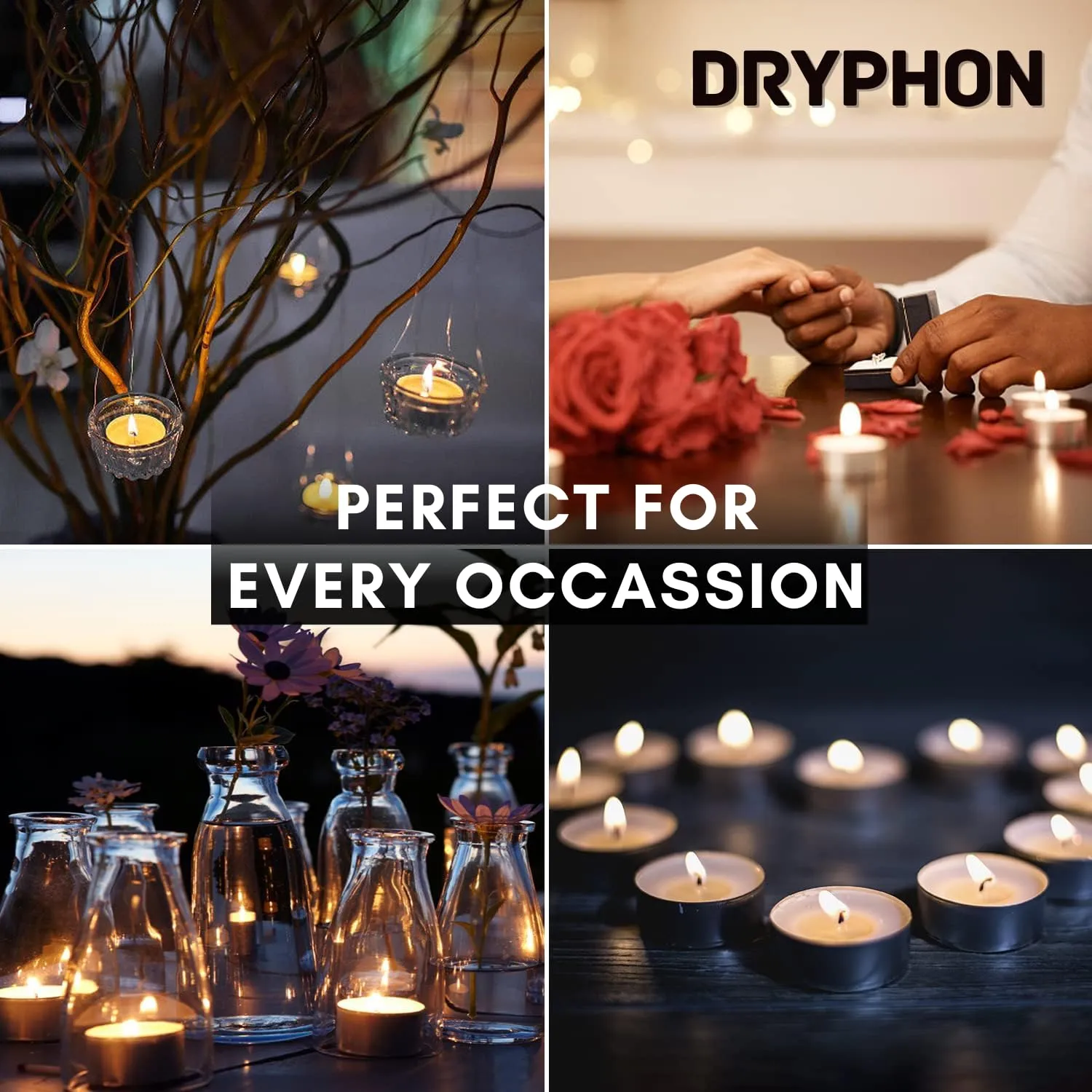 DRYPHON Wax Tealight Candles for Home Decor, Candles Diwali Decoration Items, Unscented Wax Candle Home Decor Items, Diwali Pooja Items for Home Decor 4Hr Burn