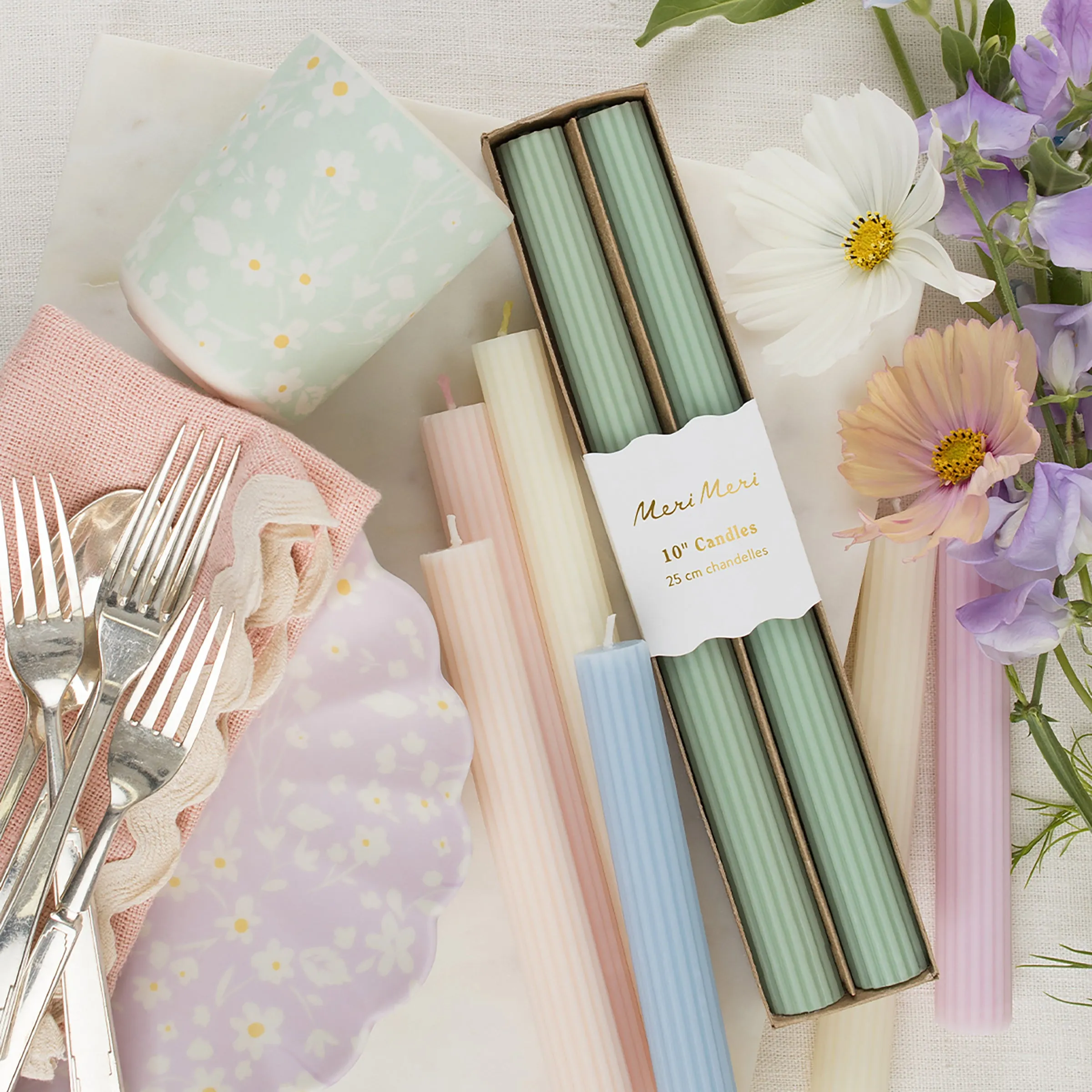 Dusty Lilac Table Candles (x 2)