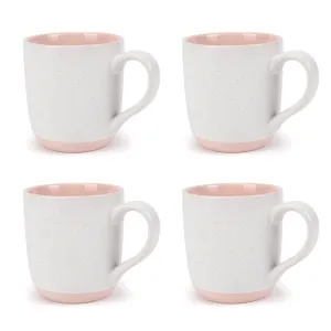Elanze Designs Typewriter Speckled Pink 13 ounce Ceramic Coffee Mugs Set of 4