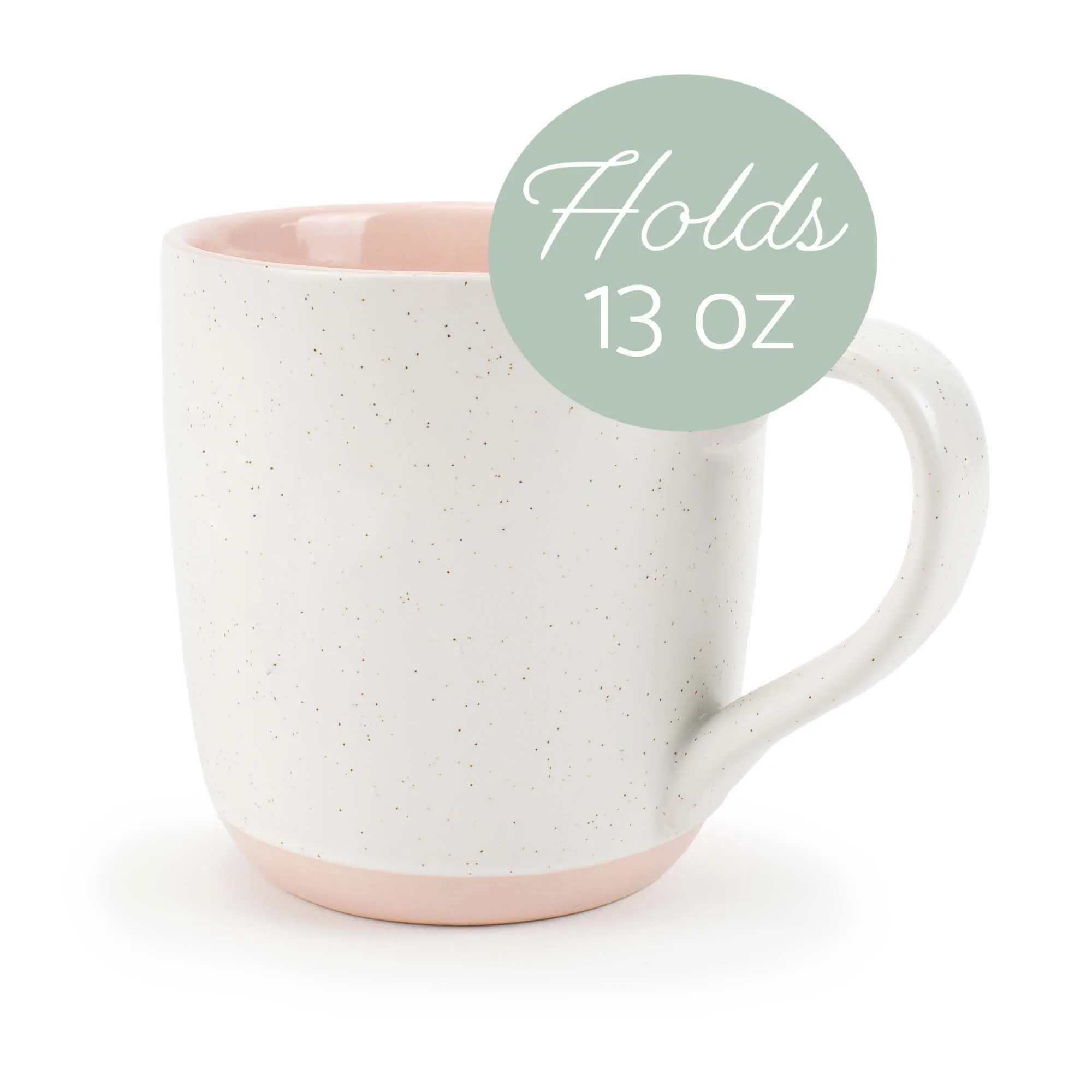 Elanze Designs Typewriter Speckled Pink 13 ounce Ceramic Coffee Mugs Set of 4
