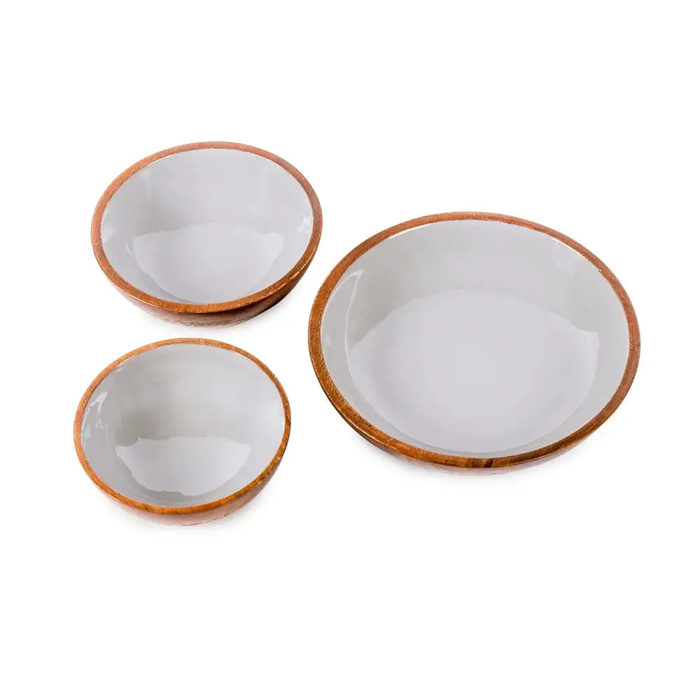 Elephant Grey Wooden Serving Bowls in 3 Sizes
