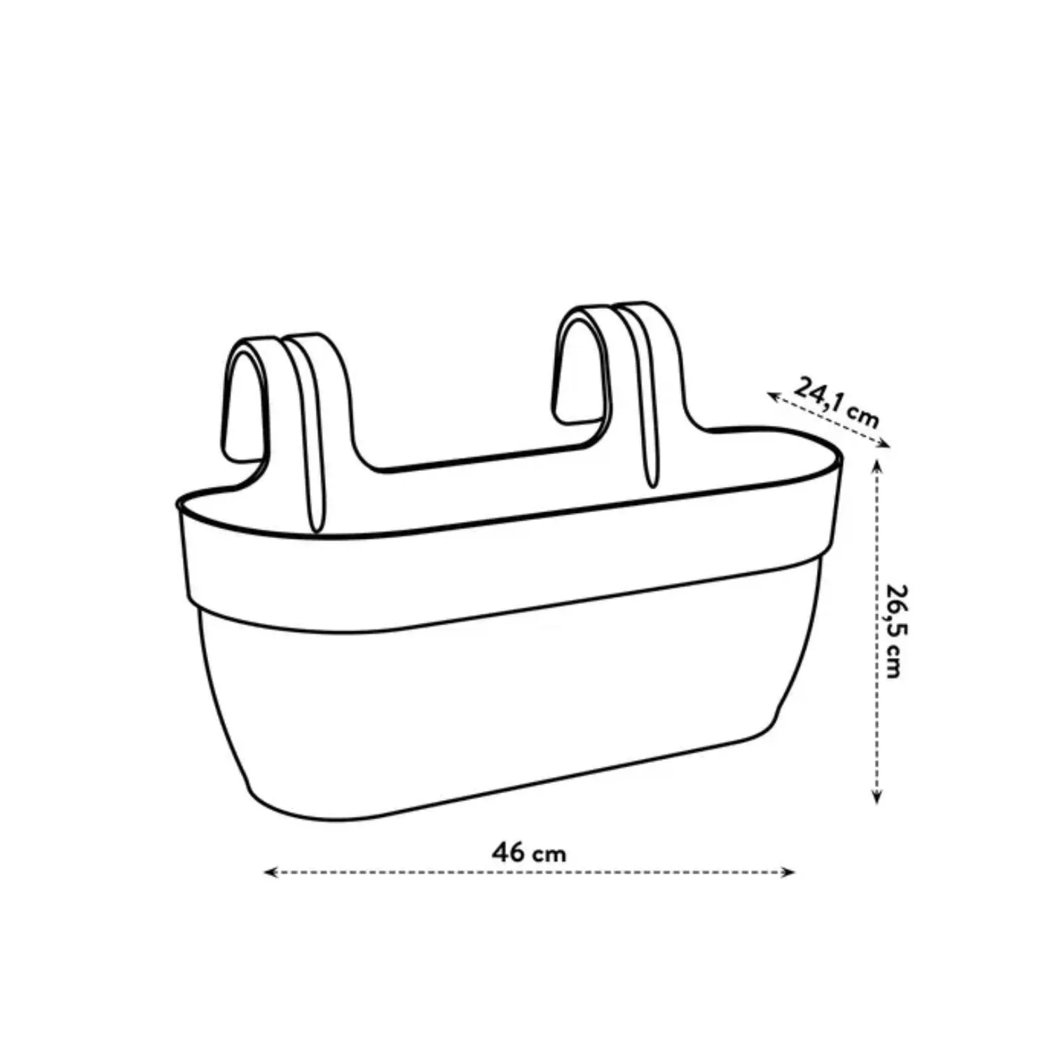Elho 46cm Anthracite Large Vibia Campana Easy Hanger Planter