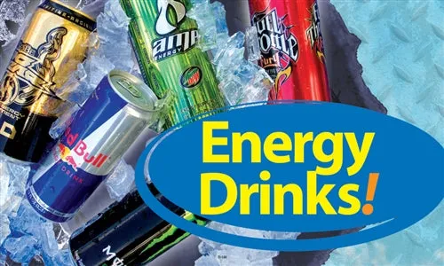 Energy Drinks- 12" x 20" Pump Topper Insert