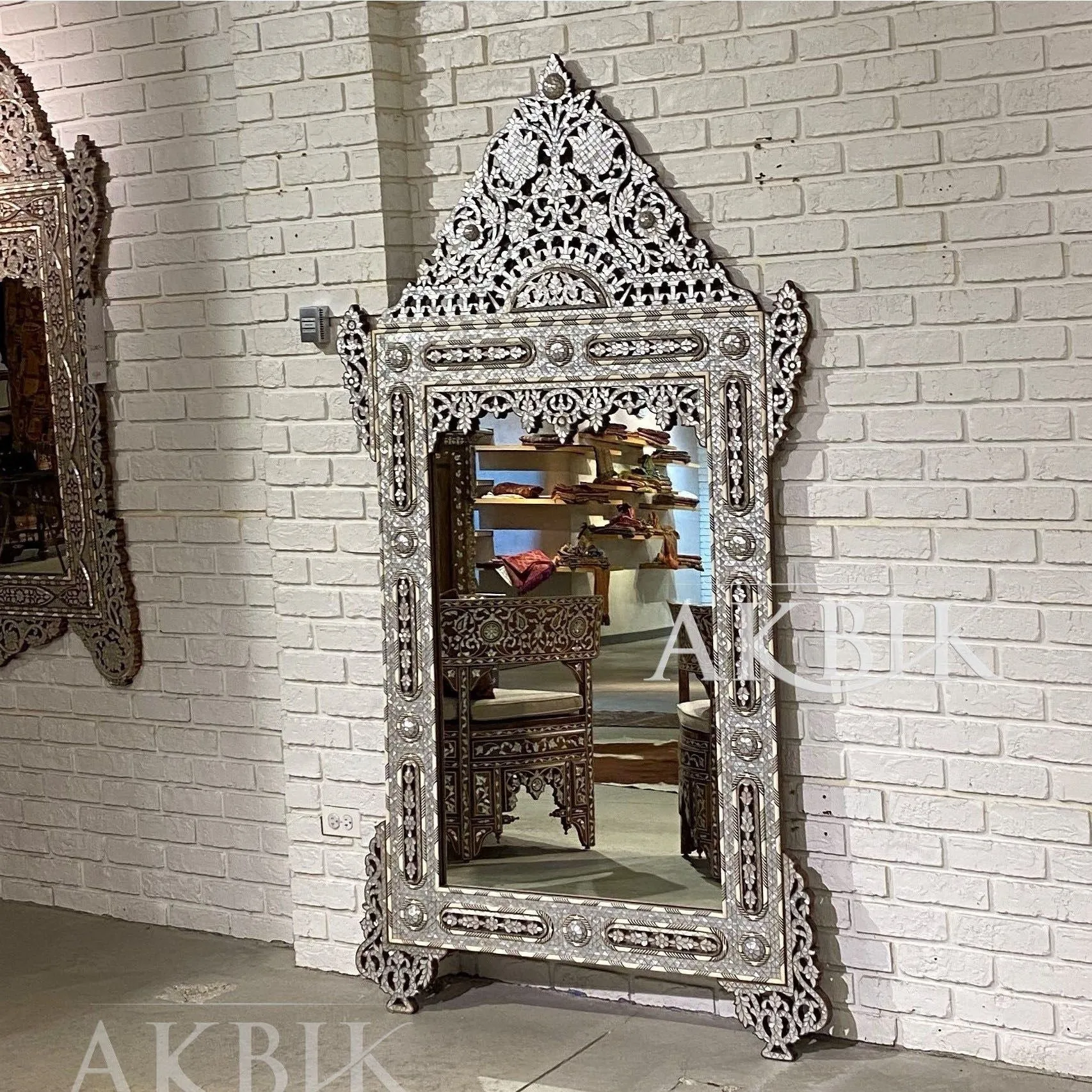 Enlightened Reflections: Mother of Pearl Mirror