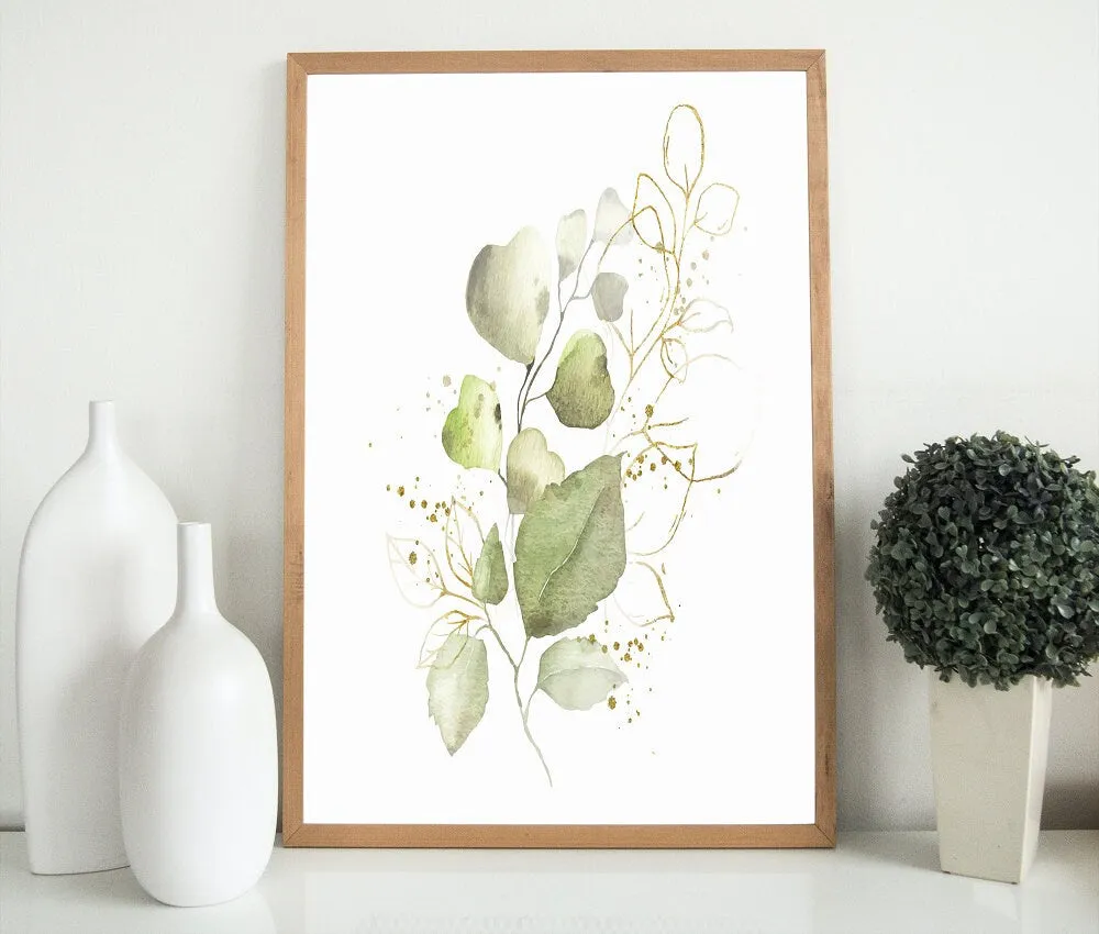 Eucalyptus Sage Green Wall Art Set Of 2 PRINTABLE ART, Botanical Wall Art, Boho Wall Decor, Green Wall Prints, Eucalyptus Wall Art