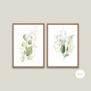 Eucalyptus Sage Green Wall Art Set Of 2 PRINTABLE ART, Botanical Wall Art, Boho Wall Decor, Green Wall Prints, Eucalyptus Wall Art