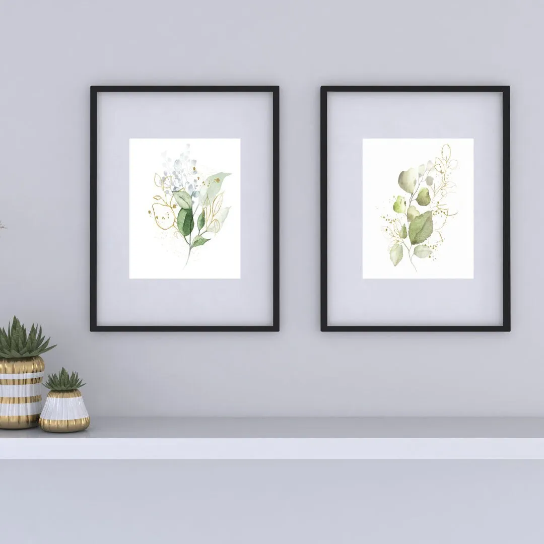 Eucalyptus Sage Green Wall Art Set Of 2 PRINTABLE ART, Botanical Wall Art, Boho Wall Decor, Green Wall Prints, Eucalyptus Wall Art
