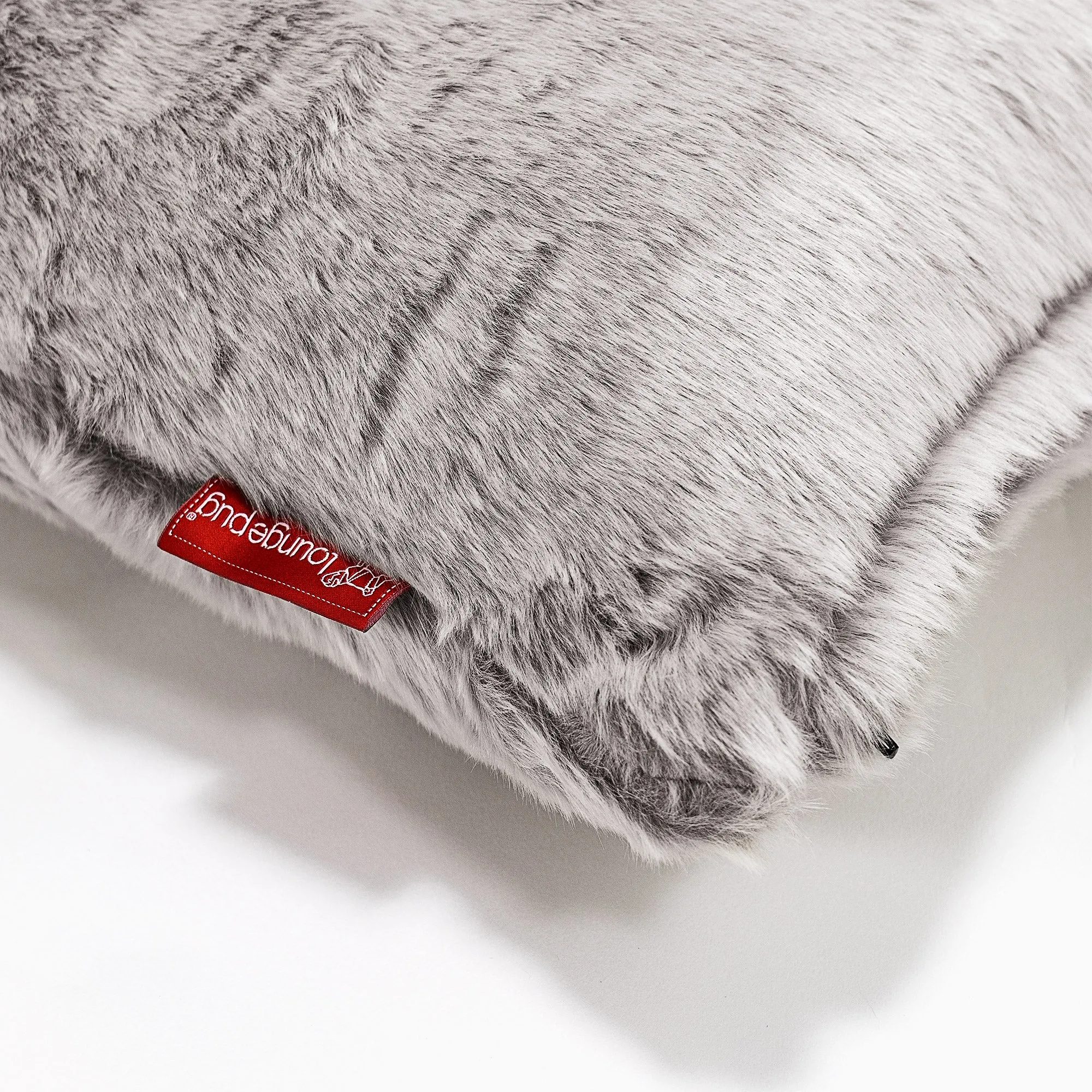 Extra Large Decorative Cushion Cover 70 x 70cm - Fluffy Faux Fur Rabbit Light Grey