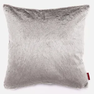 Extra Large Decorative Cushion Cover 70 x 70cm - Fluffy Faux Fur Rabbit Light Grey