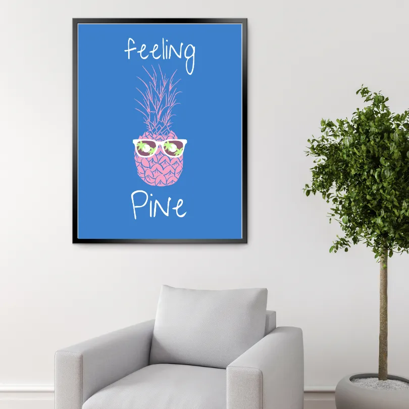 Feeling Pine Pineapple Wall Art PRINTABLE ART, Fruit Market Print, Tropical Wall Art, Fruits Poster, Blue Pink Decor, Boho Wall Decor
