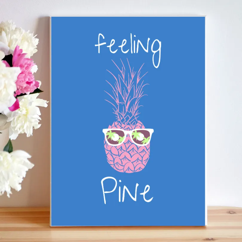 Feeling Pine Pineapple Wall Art PRINTABLE ART, Fruit Market Print, Tropical Wall Art, Fruits Poster, Blue Pink Decor, Boho Wall Decor