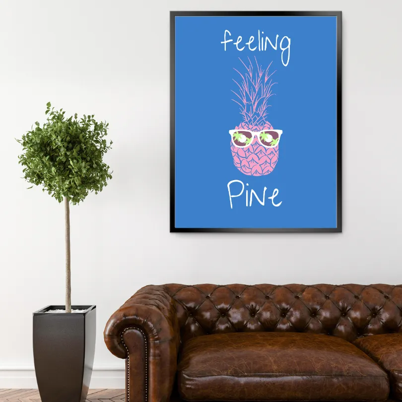 Feeling Pine Pineapple Wall Art PRINTABLE ART, Fruit Market Print, Tropical Wall Art, Fruits Poster, Blue Pink Decor, Boho Wall Decor