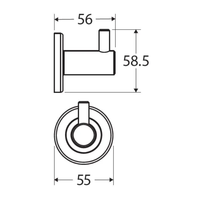 Fienza Kaya Single Robe Hook Gun Metal