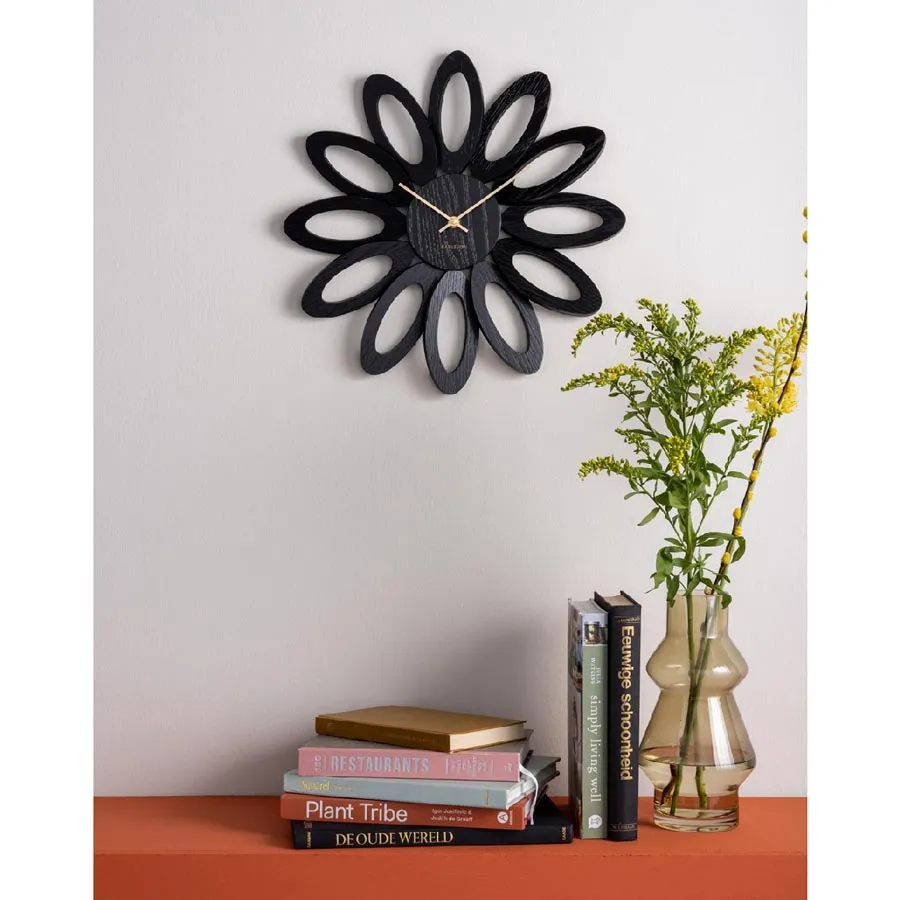Fiore Wall Clock - Black (40cm)