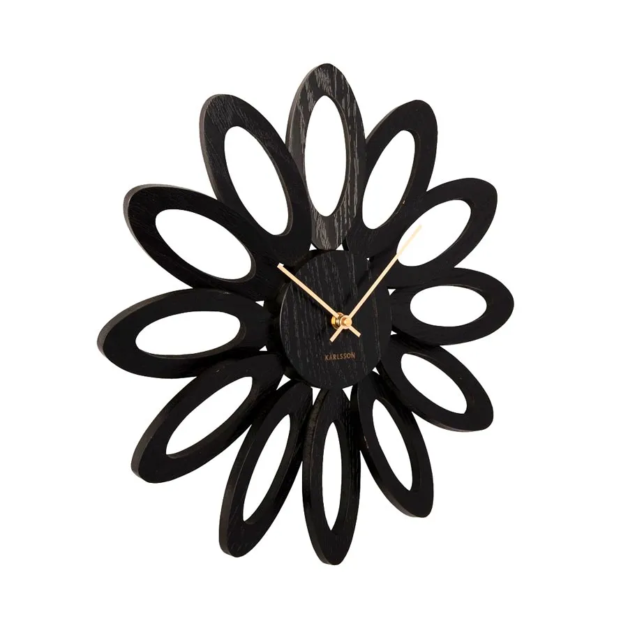 Fiore Wall Clock - Black (40cm)