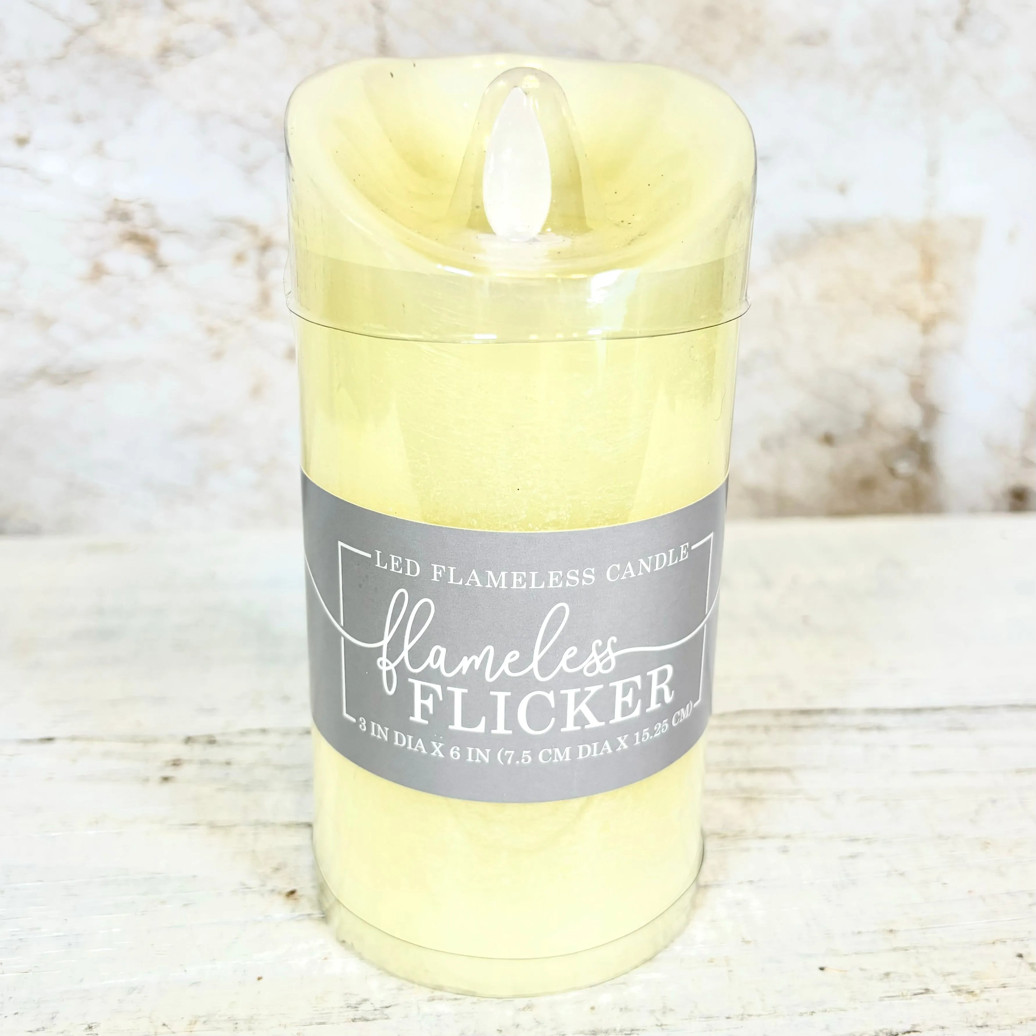 Flameless Flickering Candle with Timer Ivory Small
