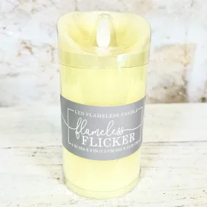 Flameless Flickering Candle with Timer Ivory Small