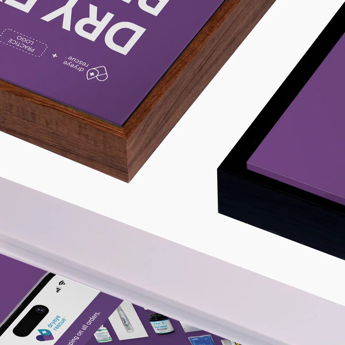 Framed Canvas APP Download Custom QR Link Picture Frames for Exam Rooms (3 Color Options)