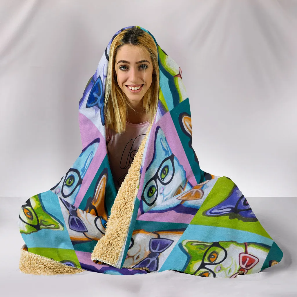 Funky Cat Hooded Blanket