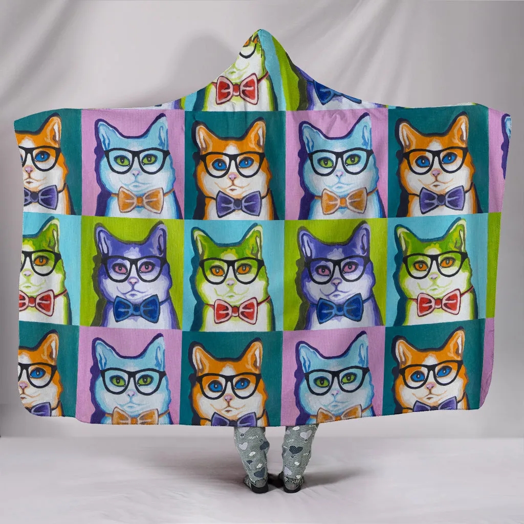 Funky Cat Hooded Blanket