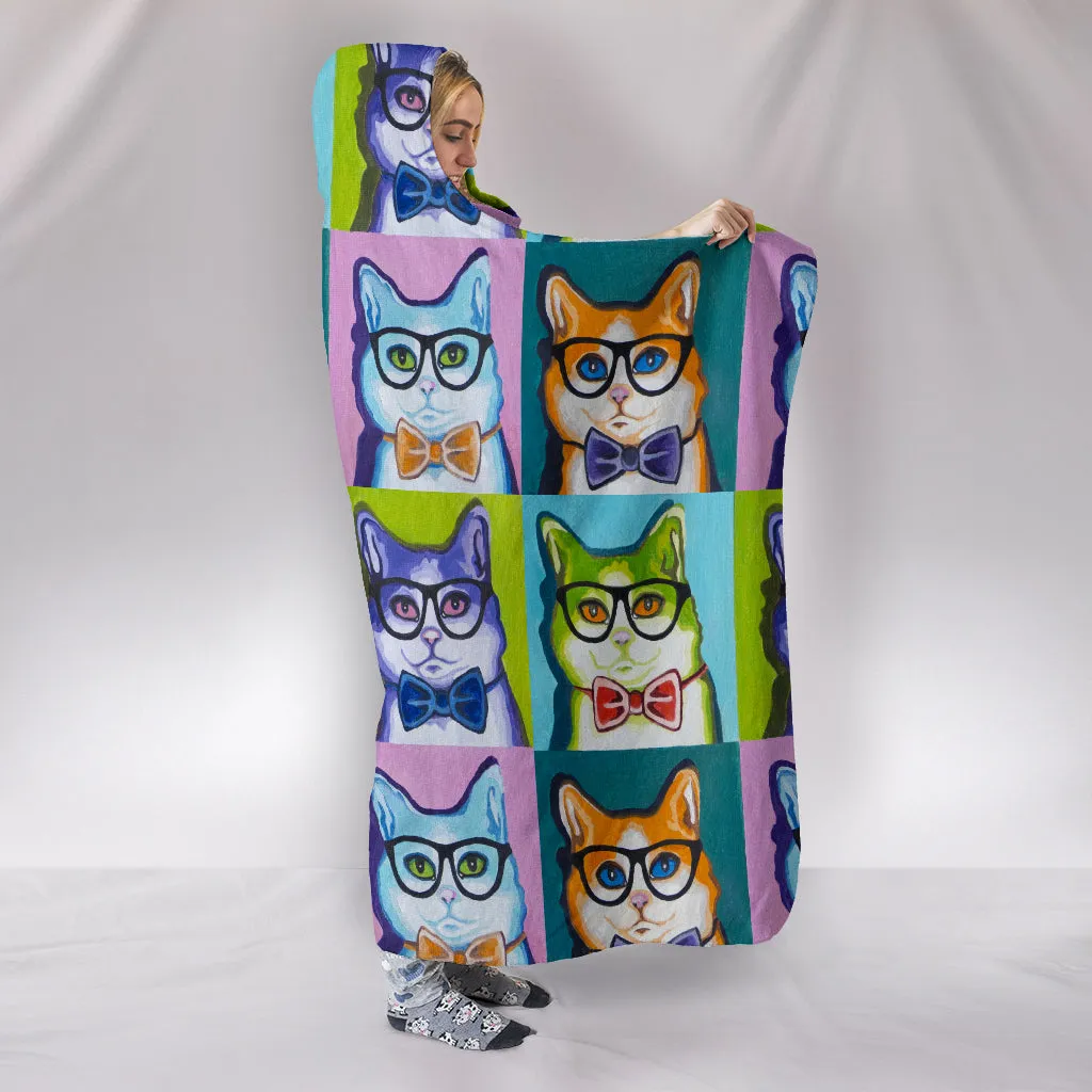 Funky Cat Hooded Blanket