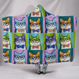 Funky Cat Hooded Blanket