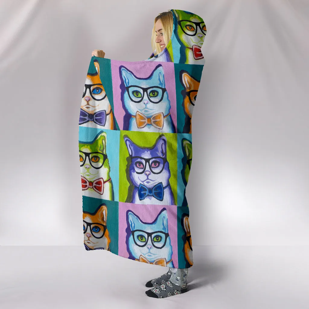 Funky Cat Hooded Blanket