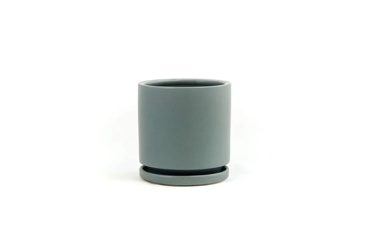 Gemstone Porcelain Planter Pot with Water Saucer 6.25 Inch