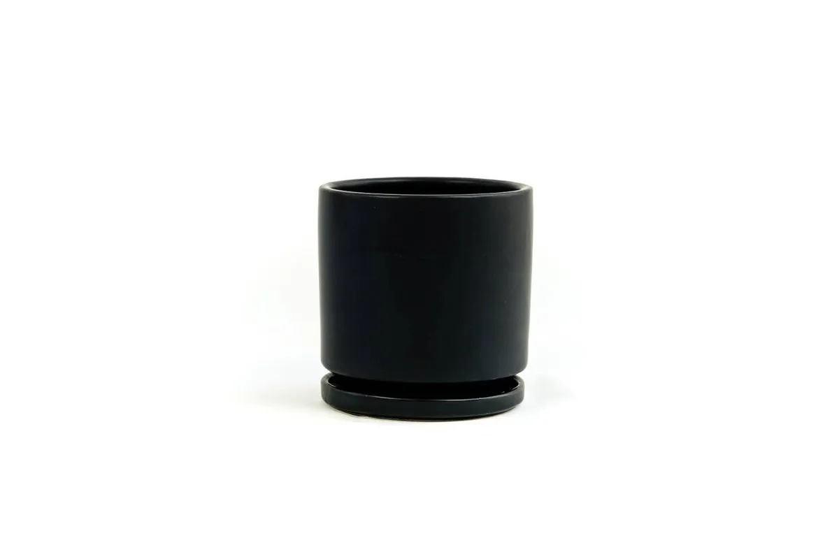 Gemstone Porcelain Planter Pot with Water Saucer 6.25 Inch