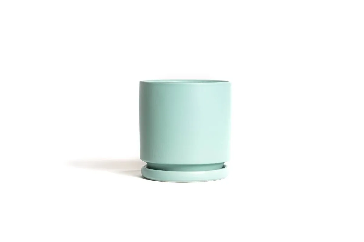 Gemstone Porcelain Planter Pot with Water Saucer 6.25 Inch