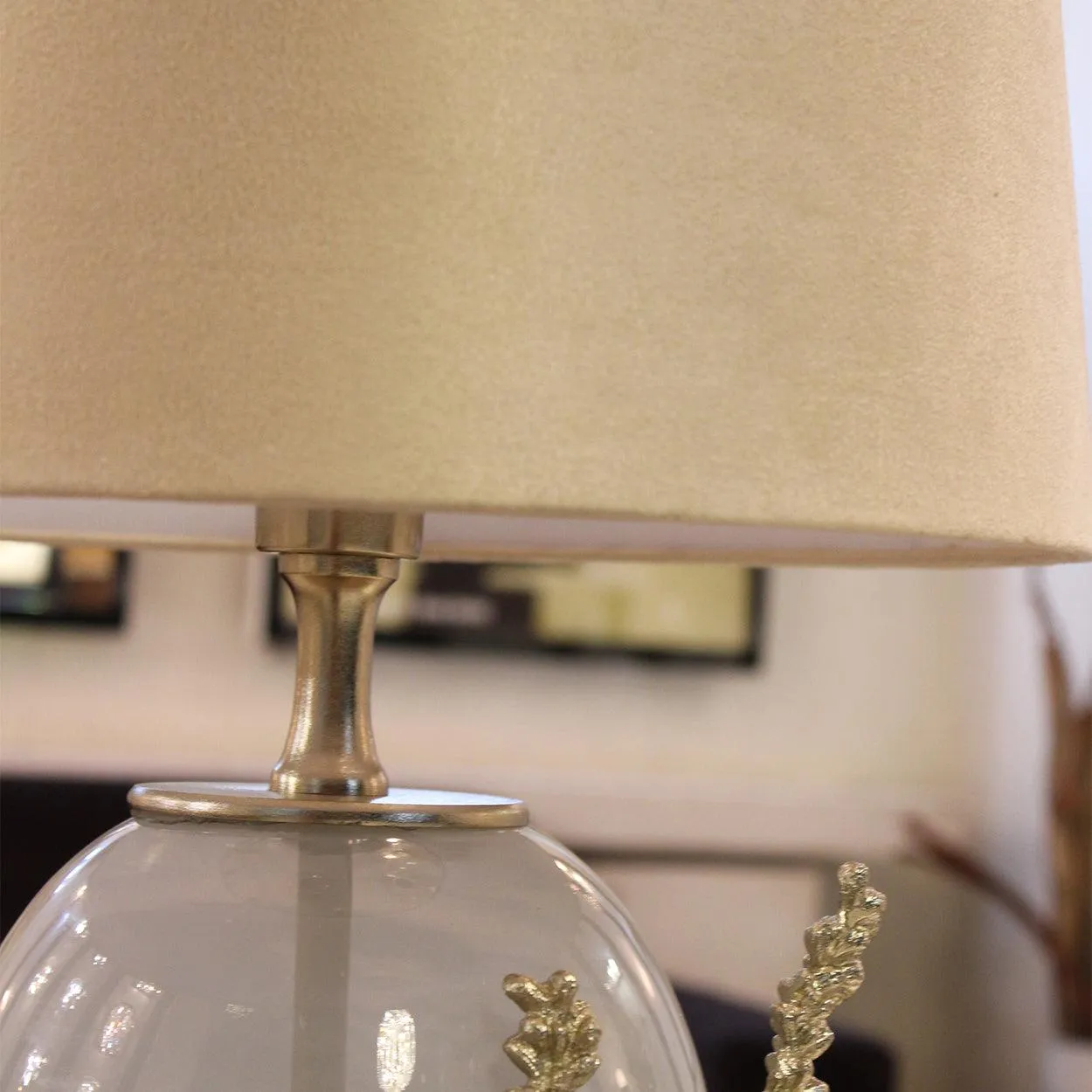 GILDA HANDMADE GLASS AND METAL BEDSIDE TABLE LAMP
