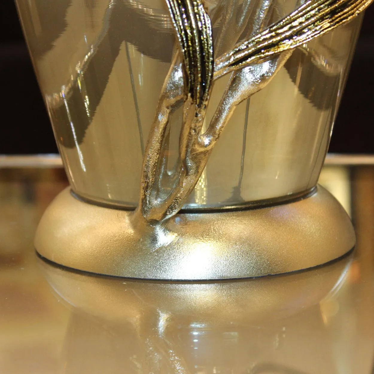GILDA HANDMADE GLASS AND METAL BEDSIDE TABLE LAMP