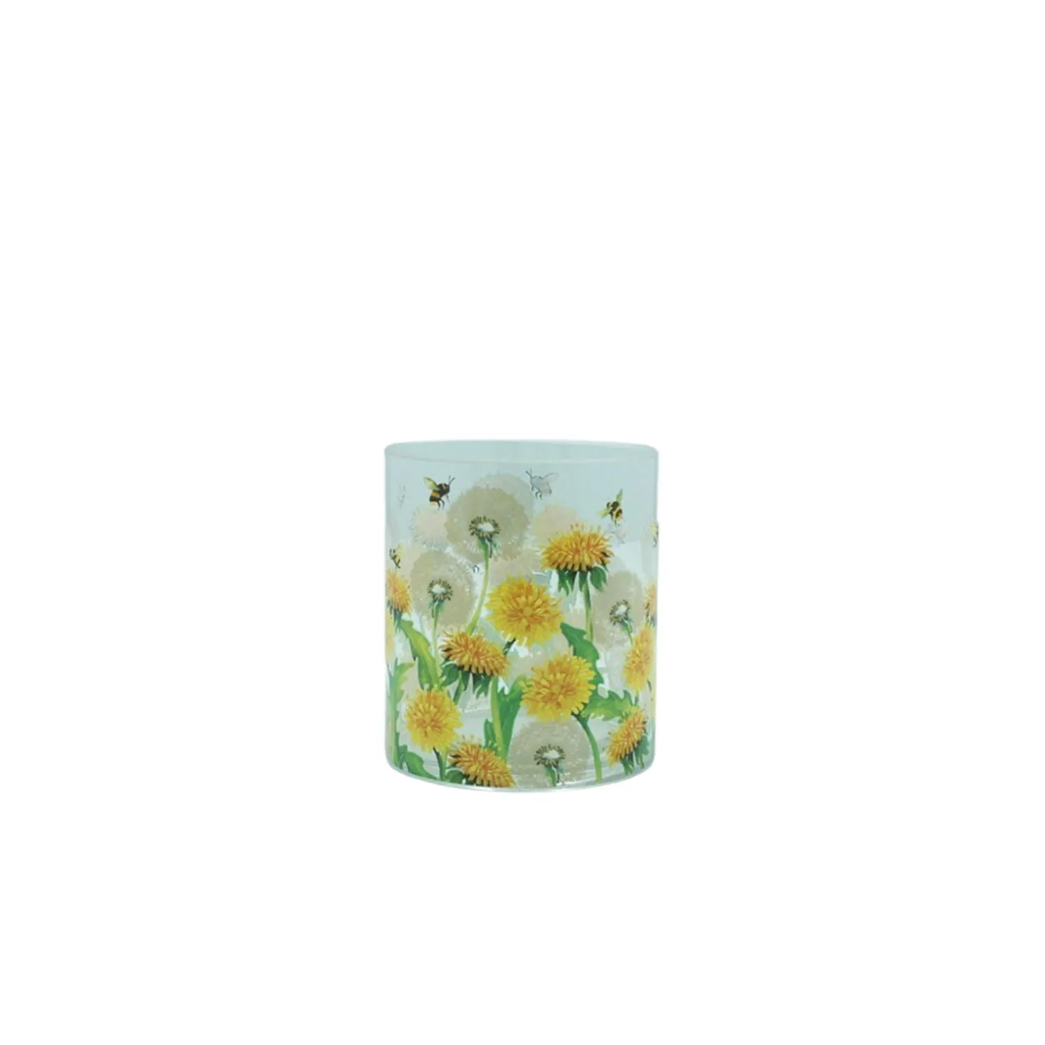 Gisela Graham  Large Dandelion and Bee Glass Tea Light Holder