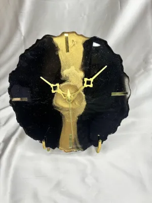 Golden Black Resin Watch with Beautiful Golden Stand.