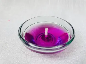 GOZZTOM Gel Filled Glass Diwali Diya Candles with Four Colours Set for Special Events - (Pack of 4)