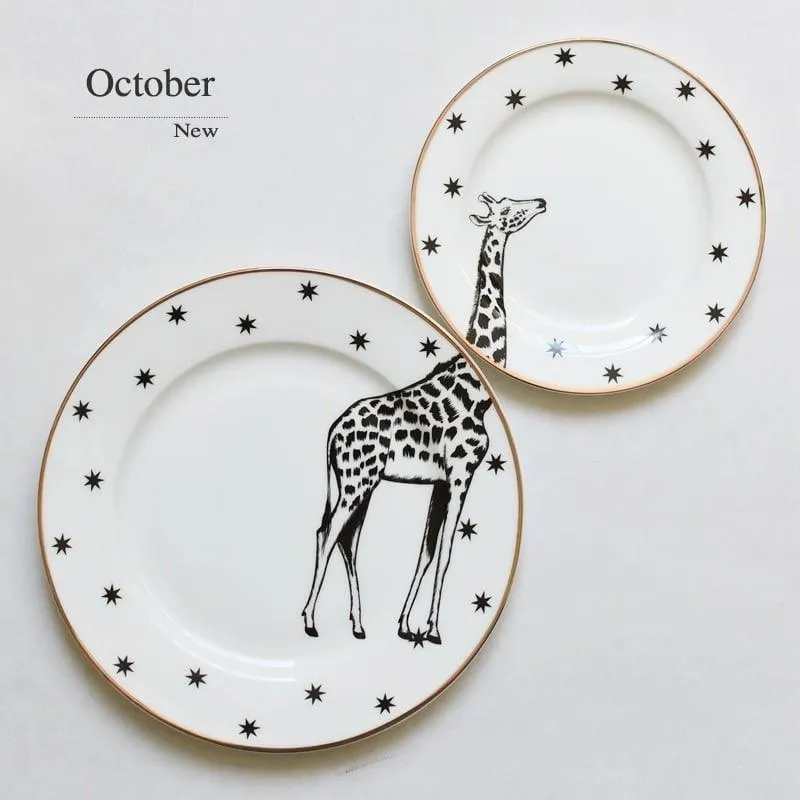 Graphic Animal Print Plates 2 Pcs Set
