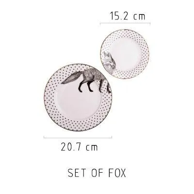 Graphic Animal Print Plates 2 Pcs Set