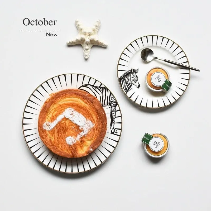 Graphic Animal Print Plates 2 Pcs Set