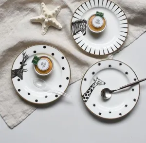 Graphic Animal Print Plates 2 Pcs Set