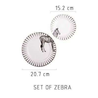 Graphic Animal Print Plates 2 Pcs Set