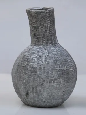 Handcrafted Aluminium Vase Natural Silver