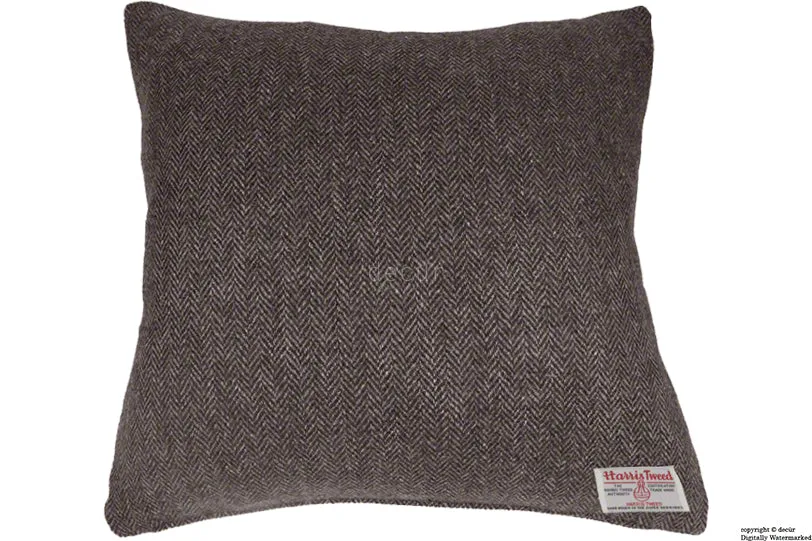 Harris Tweed Herringbone Cushion - Peatland