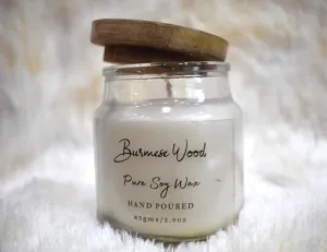 HS Candles Soy Wax Candle - Sweet & Rich Scent |Organic Soy Wax with Burmese Wood fregrance (6'5 H * 5W) 24 Hour Burn time
