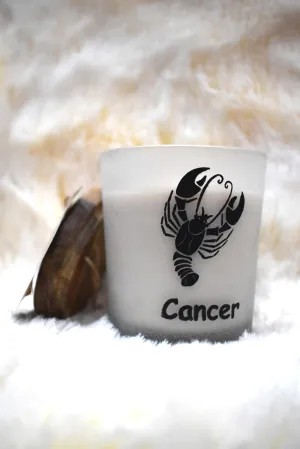 HS Candles Zodiac (Cancer), Aromatic Frosted Soy Wax Organic Candle, Burning time 20-24 Hours, Aromatherapy, Meditation,Gift, Home Decor |Born June-July|Green Tea Fragrance