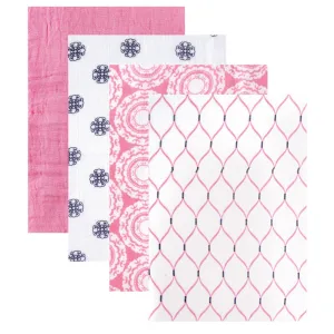 Hudson Baby Cotton Muslin Swaddle Blankets, Pink Mandala